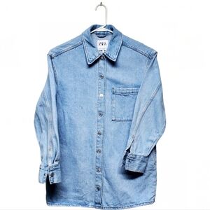 Zara Denim Men's Jacket - Shirt, Size Small - Medium